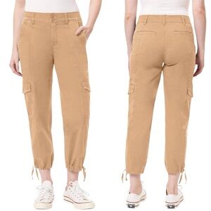 kensie Jeans Women Mid Rise Stretch Twill Drawstring Jogger Cargo Pants NWT 6/28